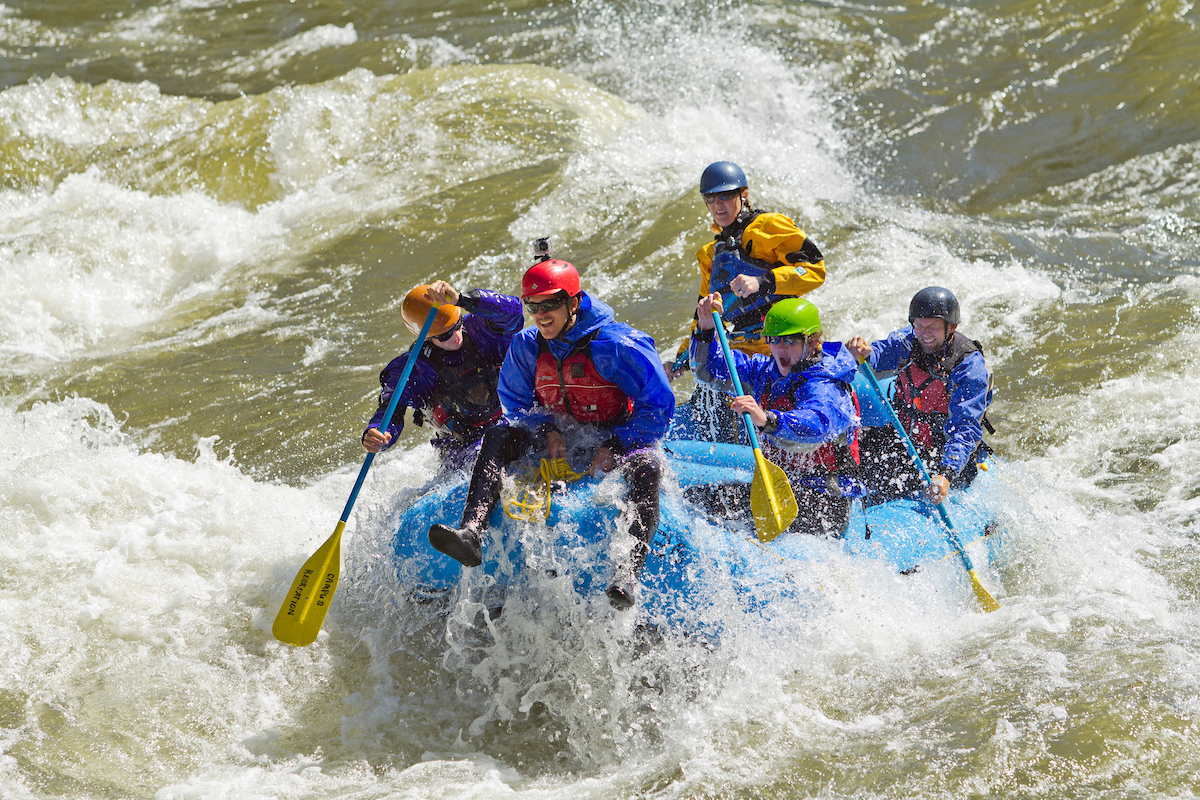 Group of whitewater rafters