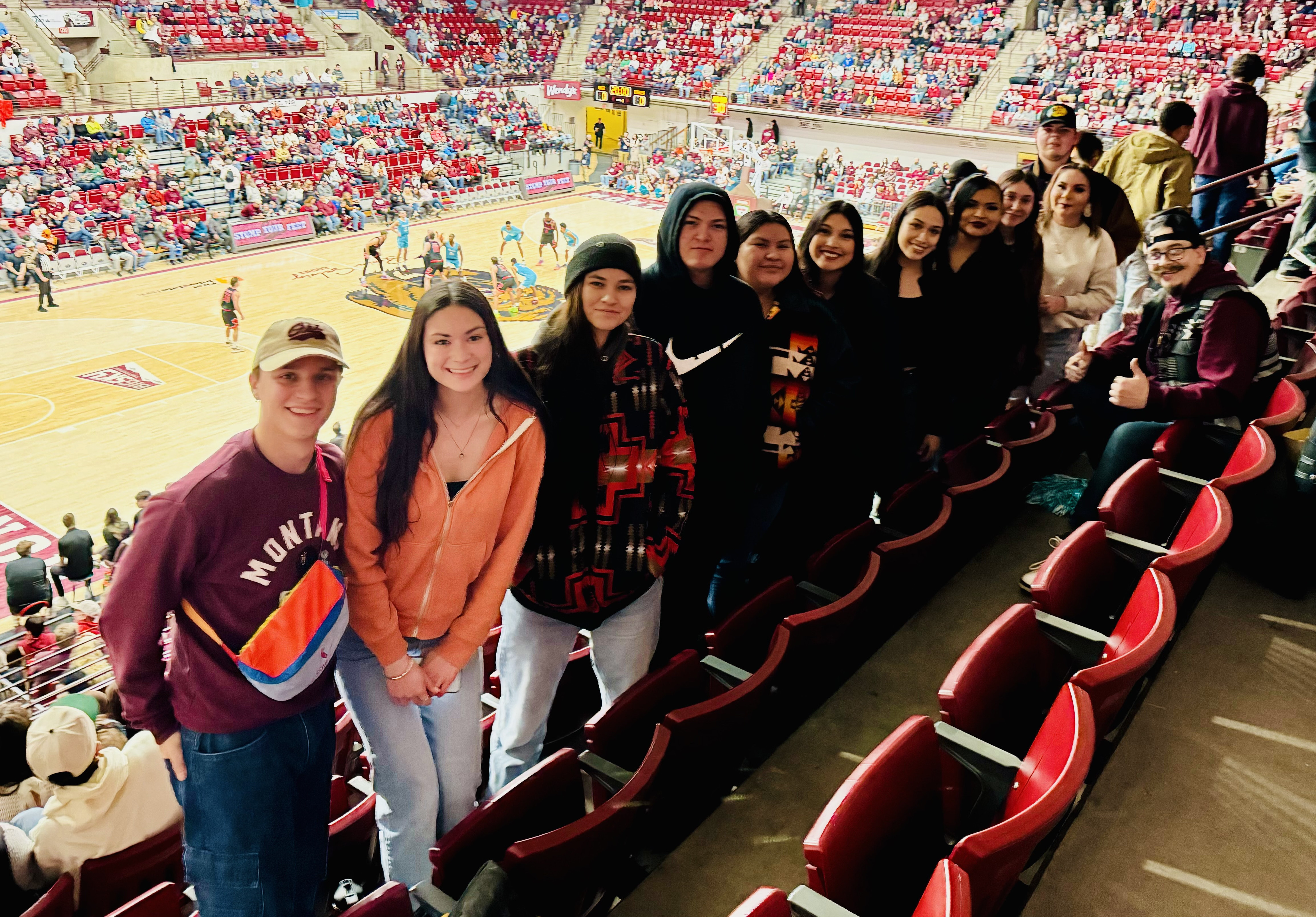 Indigenous First-Year Experience students attend the University of Montana's N7 game.