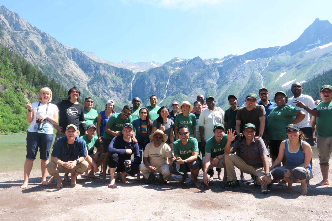 ISPAM group picture at Avalanche Lake