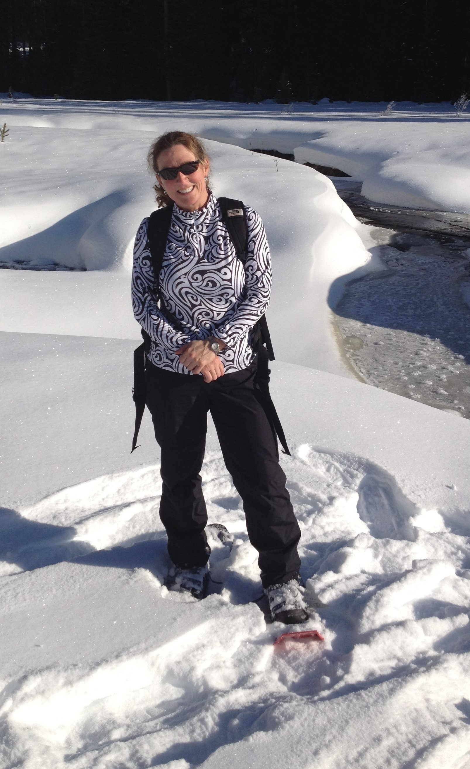 Dr. Emily Heid out in the snow.
