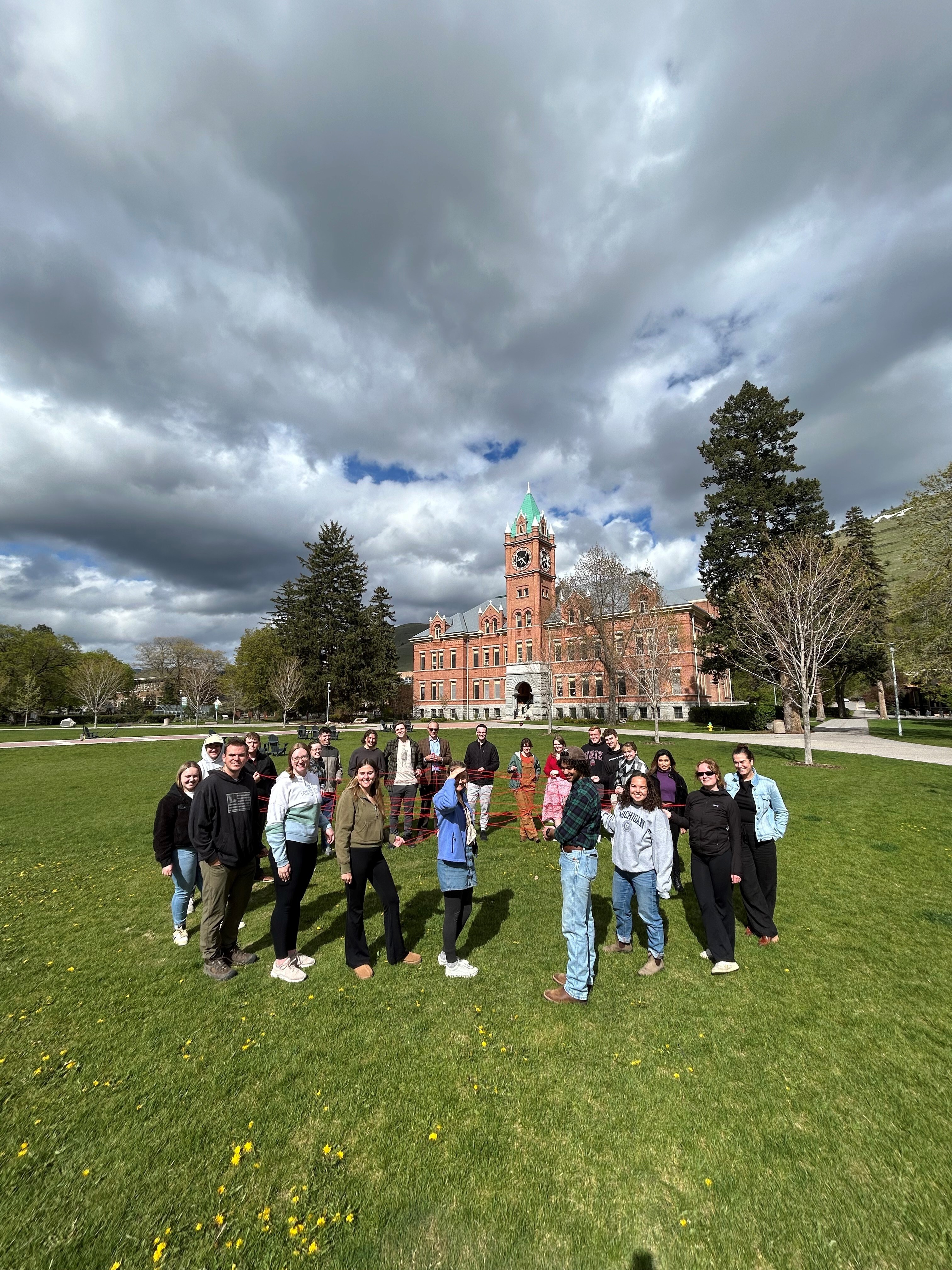 DHC students and faculty on oval for end of year project
