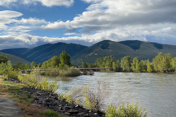 View of Mt Sentinel from the Clark Fork River
