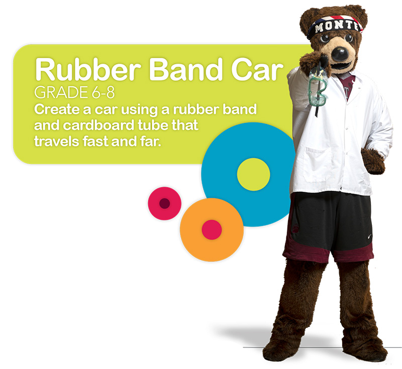 Rubber Band Car (grades 4-8): Create a car using a rubber band and cardboard tube that travels fast and far.