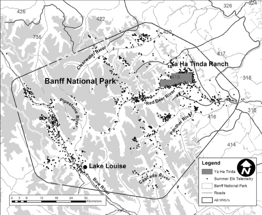 Ya Ha Tinda Trail Map Ya Ha Tinda Ranch - Ya Ha Tinda Long-Term Elk Monitoring Project -  University Of Montana